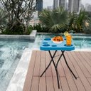 Ver imagem 1 de Mesa Petisqueira Tampo com 9 Cavidades Petiscos Desmontável Varandas Jardim Pescarias Camping