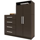 Ver imagem 3 de Cômoda Paris 2 Portas 4 Gavetas Preto Fosco - Pm