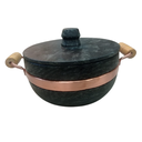 Ver imagem 2 de Panela Alças Cobre e Madeira Número 6 em Pedra Sabão-curada