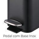 Ver imagem 2 de Lixeira para Banheiro e Cozinha Retangular Preto Aço Carbono Frame 5 Litros - Brinox