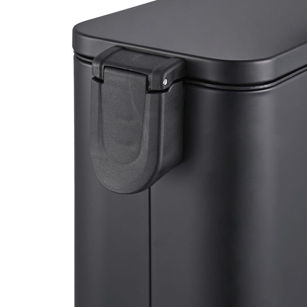 Lixeira para Banheiro e Cozinha Retangular Preto Aço Carbono Frame 5 Litros - Brinox - 6