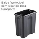 Ver imagem 5 de Lixeira para Banheiro e Cozinha Retangular Preto Aço Carbono Frame 5 Litros - Brinox