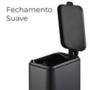 Ver imagem 4 de Lixeira para Banheiro e Cozinha Retangular Preto Aço Carbono Frame 5 Litros - Brinox