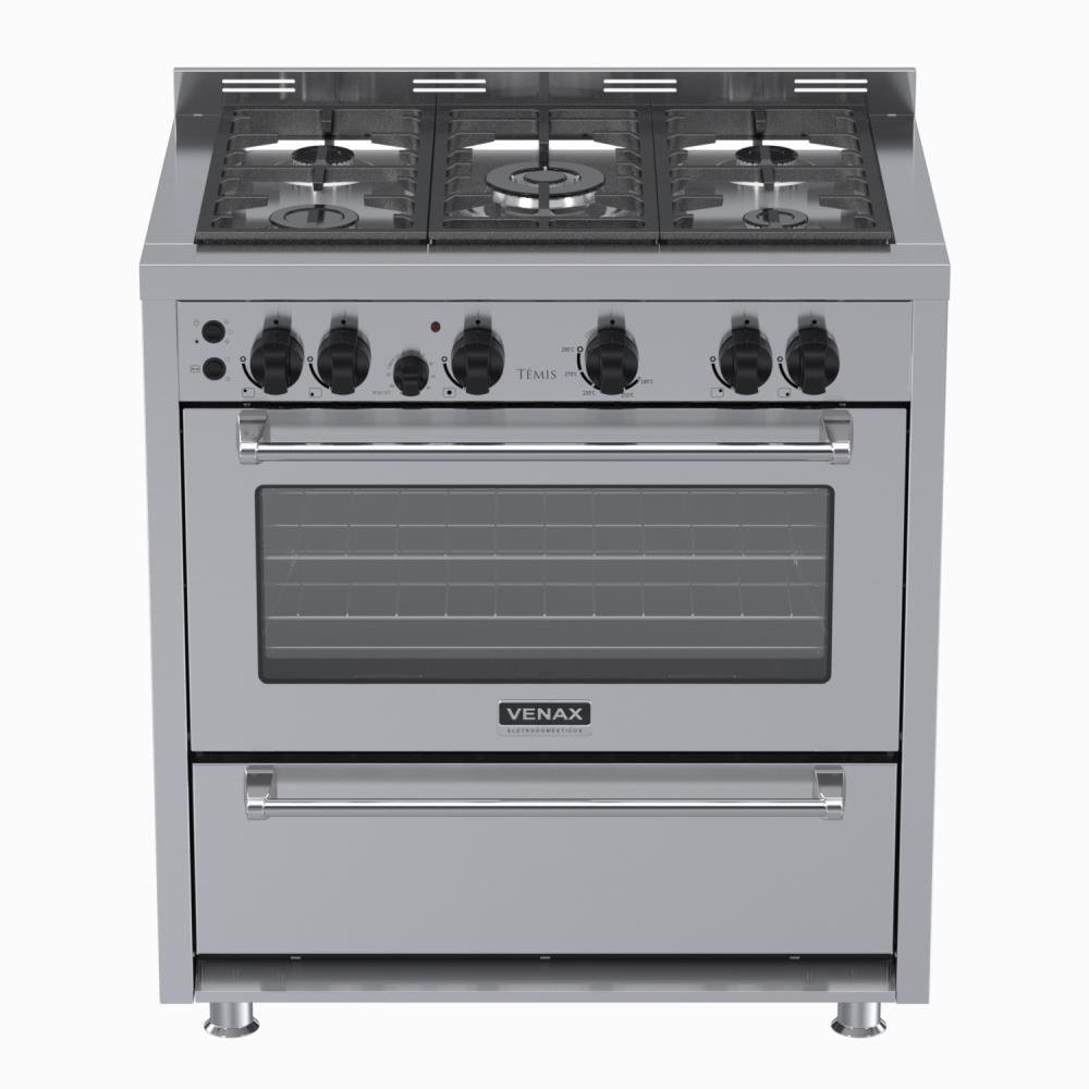 Fogao 5 Bocas Venax Temis Inox Gas GLP 220 V