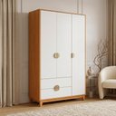 Ver imagem 6 de Guarda Roupa Solteiro 3 Portas 2 Gavetas Pés Retrô Abruzzo A04 Cinamomo Branco - Lyam Decor