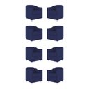 Ver imagem 1 de Kit 08 Cadeiras Poltronas Decorativas Sala de Espera Clinica Tecido Cor:azul Marinho