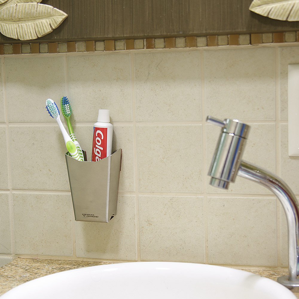 Suporte porta pasta/escova de dente ou pentes/pomada - Inox - 1