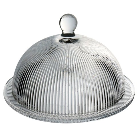 Queijeira Redonda Home&co com Tampa Vidro 14x20x20cm Transparente