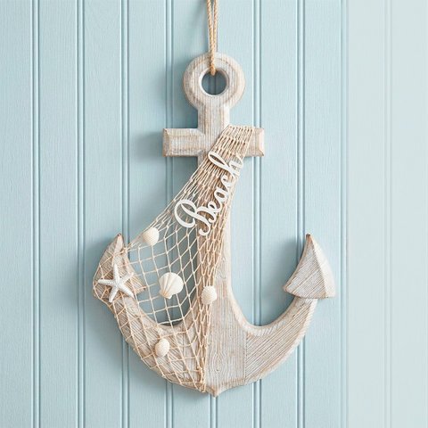 Âncora Náutica Marítima Grande Decoração Casa de Praia 48cm