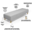 Ver imagem 7 de Puff Decorativo Bali W01 Pés Palito 170x60cm Bouclê Cinza - Lyam Decor