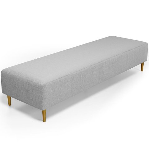 Puff Decorativo Bali W01 Pés Palito 170x60cm Bouclê Cinza - Lyam Decor