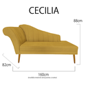 Ver imagem 6 de Recamier Divã Pés Palito para Sala Cecilia 1.60cm Veludo Mostarda - Incasa Decor