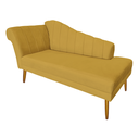 Ver imagem 5 de Recamier Divã Pés Palito para Sala Cecilia 1.60cm Veludo Mostarda - Incasa Decor