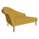 Ver imagem 4 de Recamier Divã Pés Palito para Sala Cecilia 1.60cm Veludo Mostarda - Incasa Decor