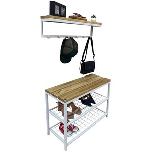 Kit Sapateira Sd 5001 Branca + Cabideiro 5005 Branco