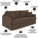 Ver imagem 4 de Sofá Cama Retrátil para Sala de Estar 214cm Una K01 Veludo Marrom - Lyam Decor