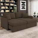 Ver imagem 2 de Sofá Cama Retrátil para Sala de Estar 214cm Una K01 Veludo Marrom - Lyam Decor