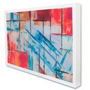 Ver imagem 2 de Quadro Decorativo Caixa Pincelada Abstrata Tacolado Moldura Caixa 3cm Madeira com Vidro 40 X 60cm