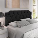 Ver imagem 1 de Cabeceira para Cama Box Casal 1,40m Estofada Preto - Modelo Kelly Sofisticado