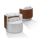 Ver imagem 2 de Kit 2 Poltrona Orgânica Maya Corino Nozes e Boucle Cru Redonda Decorativa - Arkell
