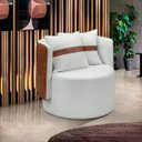 Ver imagem 2 de Kit 2 Poltrona Orgânica Maya Corino Nozes e Boucle Cru Redonda Decorativa - Arkell