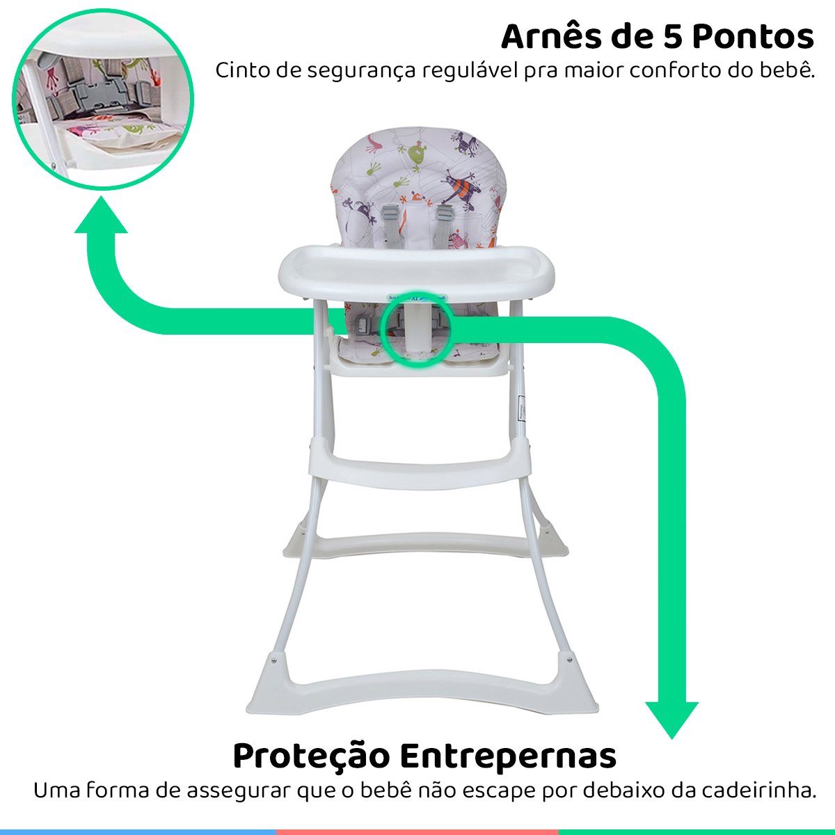 Cadeira de Refeição Infantil Bon Appetit+ De 6 a 36 Meses Monstrinhos Burigotto - 4