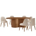 Ver imagem 2 de Mesa de Jantar 180cm X 80cm Madeira Tampo Laminado Orgânico com 6 Cadeiras Ester