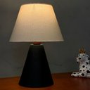 Ver imagem 1 de Abajur Luminaria de Mesa Clássica Cone Decoração Iluminação Casa, Sala, Quarto e Escritório