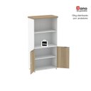 Ver mais imagens de Armário Misto para Escritório 2 Portas com Prateleiras Linha PE40 Branco/Noce Marromle