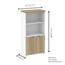 Ver imagem 4 de Armário Misto para Escritório 2 Portas com Prateleiras Linha PE40 Branco/Noce Marromle