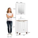 Ver imagem 3 de Gabinete para Banheiro com Cuba e Espelheira 60cm Córdoba Yescasa Branco/Carvalho