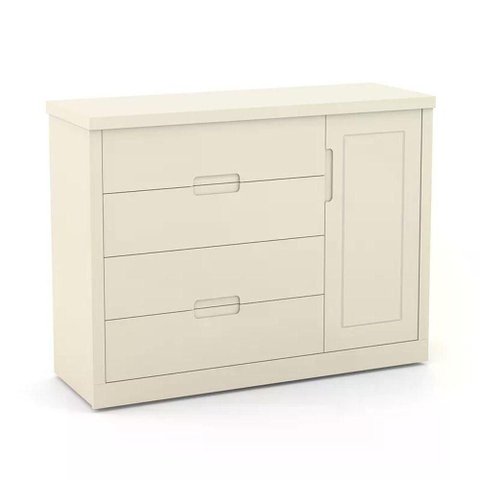 Cômoda Infantil Tutto New 1 Porta e 4 Gavetas Off White - Matic Móveis Off White