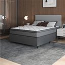Ver imagem 2 de Cama Box Casal Colchão Molas Ensacadas Mirage 138x188x62cm Cinza/Branco Umaflex