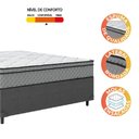 Ver imagem 5 de Cama Box Casal Colchão Molas Ensacadas Mirage 138x188x62cm Cinza/Branco Umaflex