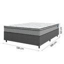 Ver imagem 3 de Cama Box Casal Colchão Molas Ensacadas Mirage 138x188x62cm Cinza/Branco Umaflex