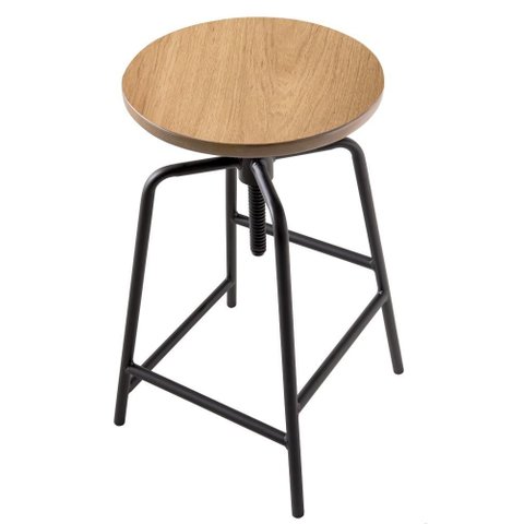 Banqueta Anacapri Assento Formica Freijo com Base Preta 73 Cm (alt) - 47059