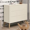 Ver imagem 1 de Cômoda Infantil Theo 3 Gavetas Areia Fosco com Pés Madeira Natural - Reller Móveis