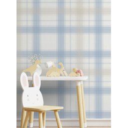 Papel de Parede Xadrez - Mod 015 Azul-60x300cm - 3