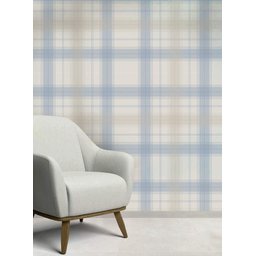 Papel de Parede Xadrez - Mod 015 Azul-60x300cm - 1