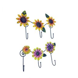 Gancho de Metal Flor Triplo para Chapeu Bolsa Bone Enfeite Pendura Sortido com 2 Unid (pt-c-e) - 1