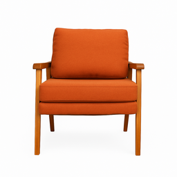 Poltrona Decorativa Mona Luxo Braço Nogueira:linho Terracota - 2