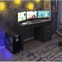 Ver imagem 6 de Mesa Gamer Escrivaninha DRX5000 3 Gavetas 178cm Preto