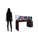 Ver imagem 3 de Mesa Gamer Escrivaninha DRX5000 3 Gavetas 178cm Preto