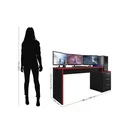Ver imagem 3 de Mesa Gamer Escrivaninha DRX5000 3 Gavetas 178cm Preto