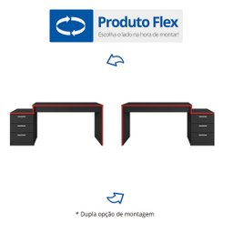 Mesa Gamer Escrivaninha 3 Gavetas DRX5000 - 6