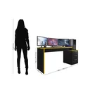 Ver imagem 4 de Mesa Gamer Escrivaninha DRX5000 3 Gavetas 178cm Espresso Móveis Preto Tx E Amarelo Tx