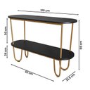 Ver imagem 4 de Aparador Requinte Pés de Aço Tubular 120 cm Preto/Dourado