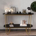 Ver imagem 2 de Aparador Requinte Pés de Aço Tubular 120 cm Preto/Dourado