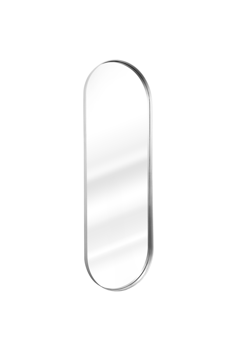 Espelho Oval com Moldura em Metal 150 x 50 cm - Cores - Prata