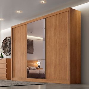 Guarda Roupa Turim 3 Portas 6 Gavetas Com Espelho Clic Móveis